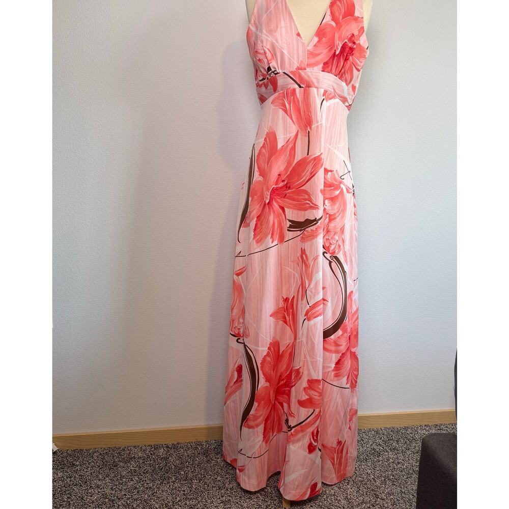 Sleeveless Pink Floral Midi Dress - Brand: - Picture 7 of 8